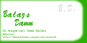 balazs damm business card