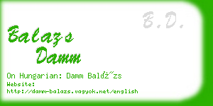 balazs damm business card